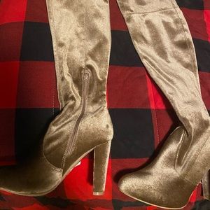 Over the Knee Velvet Boots